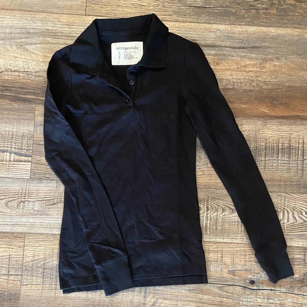 Aeropostale collared long sleev